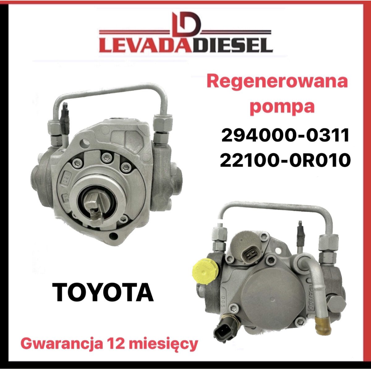 Regenerowana pompa DENSO 294000-0311, 22100-0R010 TOYOTA