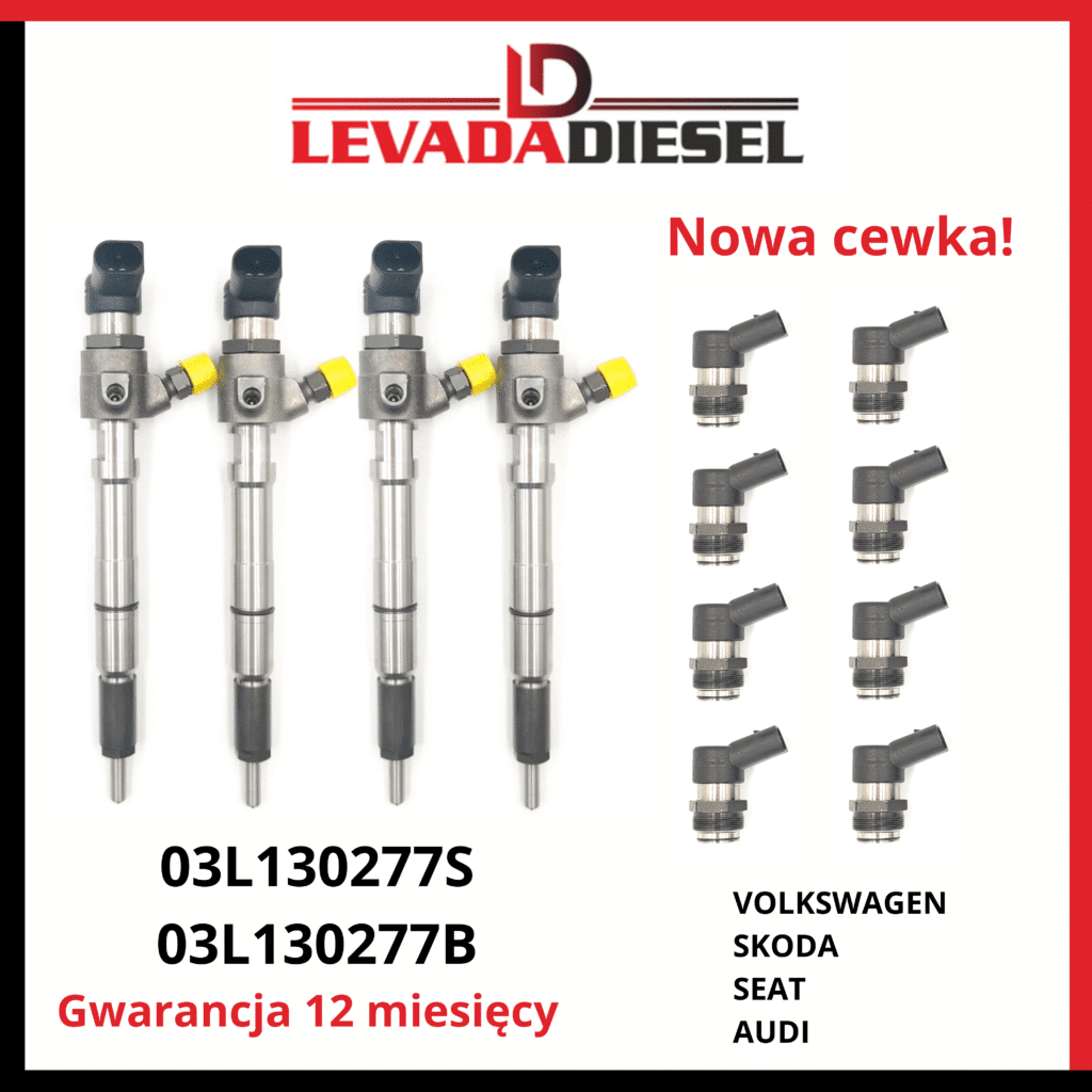 Regenerowany wtryskiwacz 03L130277B, 03L130277S, A2C59513554, A2C9626040080, A2C5325696180 AUDI, VW
