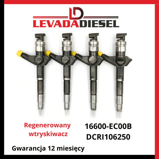 Regenerowany wtryskiwacz Denso 16600-EC00A, 16600EC00A, DCRI106250 NISSAN