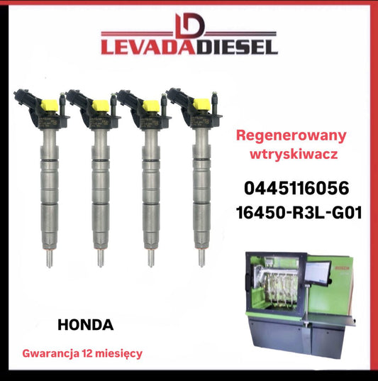 Regenerowany wtryskiwacz 0445116056, 16450-R3L-G01 HONDA