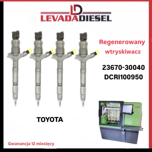 Regenerowany wtryskiwacz 23670-30040, DCRI100950 TOYOTA
