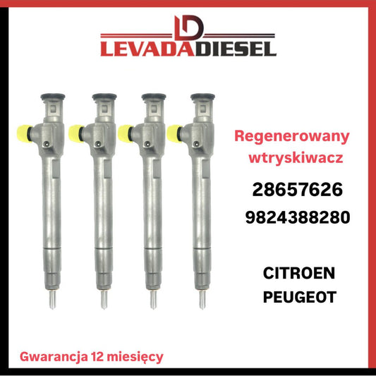 Regenerowany wtryskiwacz 28657626, 9824388280, 637131480 PEUGEOT, CITROEN