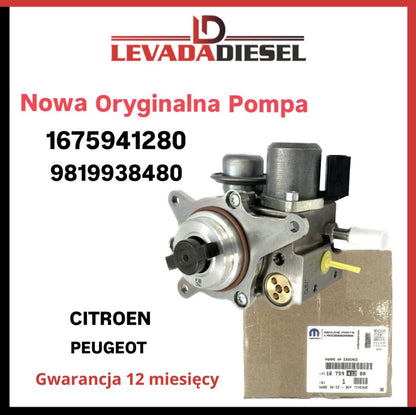 Nowa Oryginalna Pompa 1675941280, 9819938480, 523166A190, 7573436 Citroën C4 C5, Peugeot