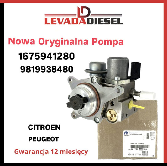 Nowa Oryginalna Pompa 1675941280, 9819938480, 523166A190, 7573436 Citroën C4 C5, Peugeot