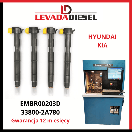 Regenerowany wtryskiwacz EMBR00203D, 33800-2A780 KIA