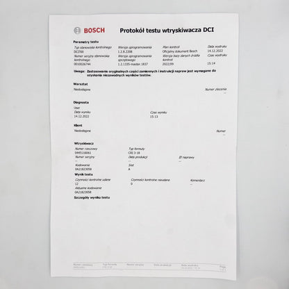 Regenerowany wtryskiwacz 0445116061, FW939K546AA LAND ROVER RANGE ROVER